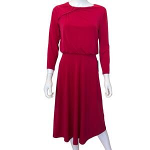 New ~ LONDON TIMES ~  Blouson Waist Midi Dress Size 4